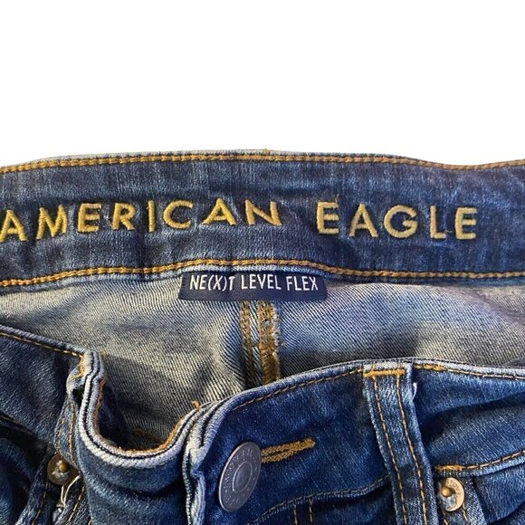 American Eagle Next Level Flex Skinny Distressed Ripped Jeans Size 30x32 - Picture 4 of 6
